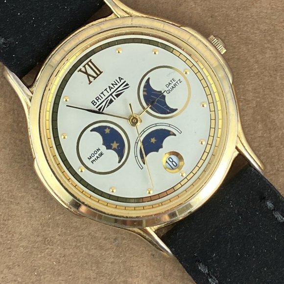 Vintage Brittania Levi Strauss Moon Phase Watch